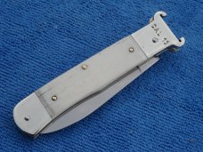 New 7-3/4" Bone Hubertus leverlock Shell-Puller automatic knife (11.KN.11 P)