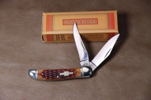ROUGH RYDER BROWN JIGGED BONE COPPERHEAD FOLDING KNIFE RR043