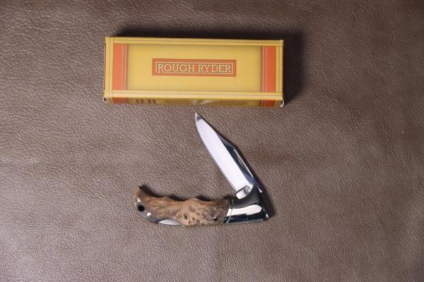 ROUGH RYDER BURLWOOD POCKET PAL LOCKBACK FOLDING KNIFE RR518