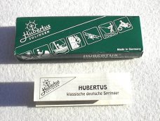 OLDER 8cm HUBERTUS SOLINGEN GERMANY GENUINE STAG LEVER LOCK WITH BOX & PAPER WORK WRITTEN IN GERMAN