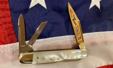Fight’n Rooster 1981 Whittler Lockback Knife with Beautiful Mother of Pearl Handles -NOS