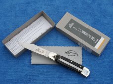 New 7-3/4" Ebonywood Hubertus leverlock auto (110.Hz.11)clip point blade II