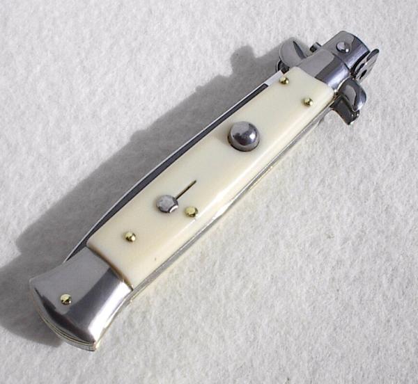 NEW FRANK BELTRAME 9" FLAT GRIND BLADE ACRYLIC IVORY ITALIAN STILETTO