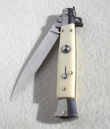 NEW FRANK BELTRAME 9" FLAT GRIND BLADE ACRYLIC IVORY ITALIAN STILETTO