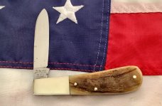 2007 Bulldog Brand, HAND MADE 1 Blade Barlow with Rams Horn Handles