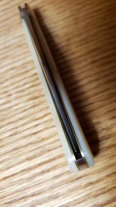 Great Eastern Cutlery 65 Ben Hogan Smooth White Bone Knife New, Mint Condition with Tube and button.