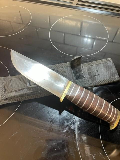 Vintage Hibbin Keith Guns & Ammo premium knife and aftermarket sheath Vintage Hibbin Keith Guns & Ammo premium knife and aftermarket sheath