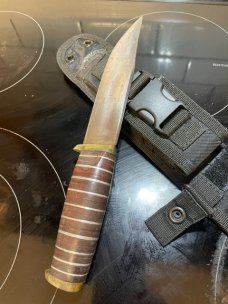 Vintage Hibbin Keith Guns & Ammo premium knife and aftermarket sheath
