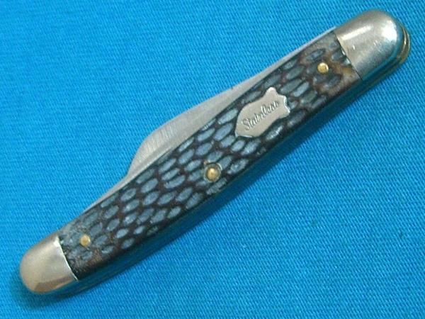 VINTAGE SCHRADE NY USA 855 RAZOR BLADE STAINLESS STOCKMAN CATTLEMANS FOLDING POCKET KNIFE KNIVES OLD VINTAGE SCHRADE NY USA 855 RAZOR BLADE STAINLESS STOCKMAN CATTLEMANS FOLDING POCKET KNIFE KNIVES OLD