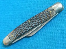 VINTAGE SCHRADE NY USA 855 RAZOR BLADE STAINLESS STOCKMAN CATTLEMANS FOLDING POCKET KNIFE KNIVES OLD