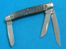 VINTAGE SCHRADE NY USA 855 RAZOR BLADE STAINLESS STOCKMAN CATTLEMANS FOLDING POCKET KNIFE KNIVES OLD