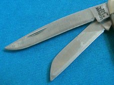 VINTAGE SCHRADE NY USA 855 RAZOR BLADE STAINLESS STOCKMAN CATTLEMANS FOLDING POCKET KNIFE KNIVES OLD