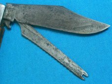 VINTAGE ANTIQUE PARISBEAD CHICAO USA COKE BOTTLE TRAPPER FISH FANCY FOLDING POCKET KNIFE KNIVES OLD