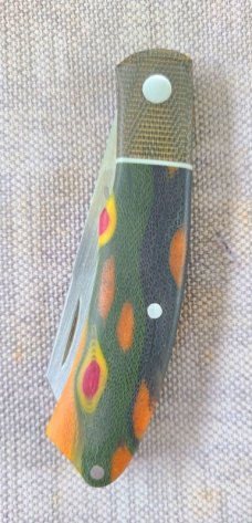 Grayson Jennings Native..Magnacut..Brook Trout carta..Micarta bolsters..3.75 clsd..coa