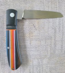 Grayson Jennings Curved Barlow..Sheepsfoot..Blanket Micarta scales..black bolsters..3.75 clsd..coa