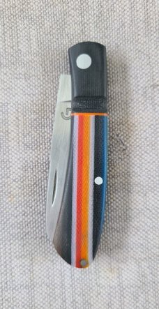 Grayson Jennings Curved Barlow..Sheepsfoot..Blanket Micarta scales..black bolsters..3.75 clsd..coa
