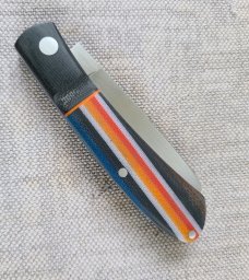 Grayson Jennings Curved Barlow..Sheepsfoot..Blanket Micarta scales..black bolsters..3.75 clsd..coa
