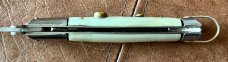 Rare Rizzuto Estileto Milano 7 Inch Switchblade Knife, White Pearl Handle, Unique Tang Mark 
