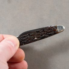 E.C. Simmons Keen Kutter - Unique Pattern W/ Etch Still Visible - Bare end Jigged Bone Pen Knife