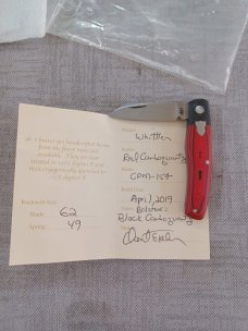 DrT Carbonquartz Whittier..red scales...black bolsters..all Carbonquartz..coa.