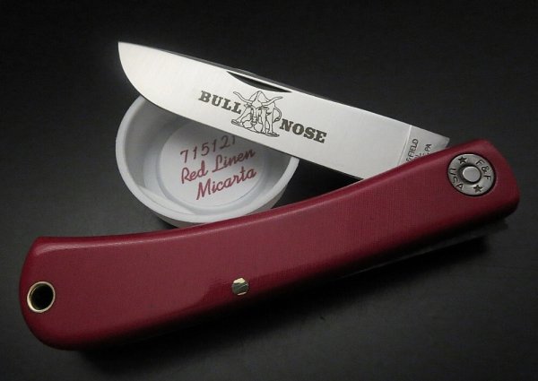Great Eastern Cutlery #71 Bullnose Red Linen Micarta GEC 715121