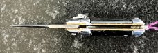 Rare Miniature Lever Lock Switchblade Keychain Knife, Pinned Handle From Japan, STAINLESS STEEL 