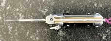 Rare Miniature Lever Lock Switchblade Keychain Knife, Pinned Handle From Japan, STAINLESS STEEL 
