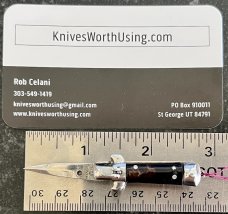 Rare Miniature Lever Lock Switchblade Keychain Knife, Pinned Handle From Japan, STAINLESS STEEL 