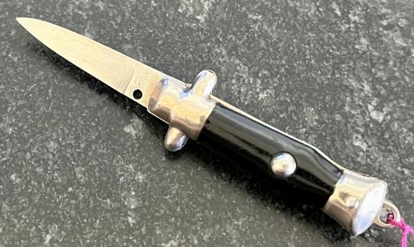 Rare Bambi Miniature Switchblade Keychain Knife, Made By Farfalli In Italy, Marked ITALY 