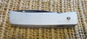 Jay Bigler folding knife with brushed metal handle