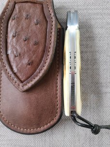 Vincenzo Balistreri Sambar Stag Native Slipjoint..3.5/8" cld...Lanyard.. Bead..San Mai...coa..slip.