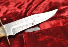 Widder Solingen Karl Piel OHG Camp Knife Stag Handles 10" OAL Used Tarnished 1950's-60's Import