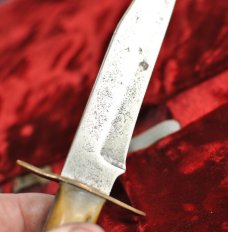 Widder Solingen Karl Piel OHG Camp Knife Stag Handles 10" OAL Used Tarnished 1950's-60's Import