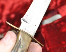 Widder Solingen Karl Piel OHG Camp Knife Stag Handles 10" OAL Used Tarnished 1950's-60's Import