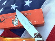 Colonel Coon Large Mountain Man Lock Back Hunting Pocket Knife w Bone Handles & One of 200 +Orig Box