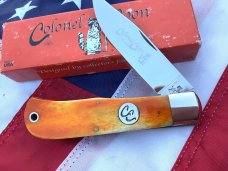 Colonel Coon Large Mountain Man Lock Back Hunting Pocket Knife w Bone Handles & One of 200 +Orig Box