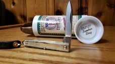 Great Eastern Cutlery Sambar Stag 052121 Knife New/Mint W/Leather Strap, Ring, Tube & waxed paper
