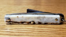 Great Eastern Cutlery Sambar Stag 052121 Knife New/Mint W/Leather Strap, Ring, Tube & waxed paper