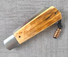 Vincenzo Balistreri Mammoth Ivory White Wolf...4" clsd..440C...Lanyard pin..jimping and filework 