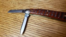 Great Eastern Cutlery Burnt Orange Jigged Bone Splitback Whittler GEC #380321 New in Tube Mint Cond.