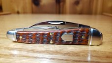 Great Eastern Cutlery Burnt Orange Jigged Bone Splitback Whittler GEC #380321 New in Tube Mint Cond.