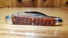 Great Eastern Cutlery Burnt Orange Jigged Bone Splitback Whittler GEC #380321 New in Tube Mint Cond.