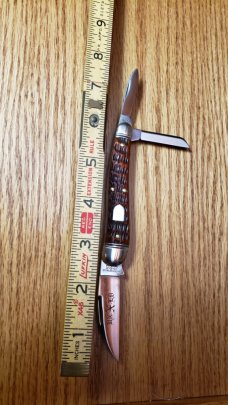 Great Eastern Cutlery Burnt Orange Jigged Bone Splitback Whittler GEC #380321 New in Tube Mint Cond.