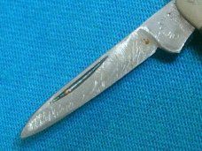 VINTAGE CUTINO CO KANSAS CY PEANUT FANCY GREEN CRACKED ICE FOLDING POCKET PEN JACK KNIFE KNIVES OLD