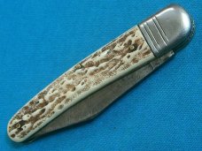 VINTAGE SFB 43 JAPAN BAREHEAD STAG DEER HEAD HUNTING SKINNING FOLDING JACK POCKET KNIFE KNIVES OLD