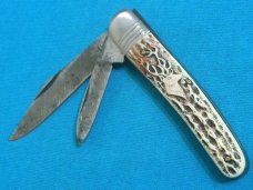 VINTAGE SFB 43 JAPAN BAREHEAD STAG DEER HEAD HUNTING SKINNING FOLDING JACK POCKET KNIFE KNIVES OLD