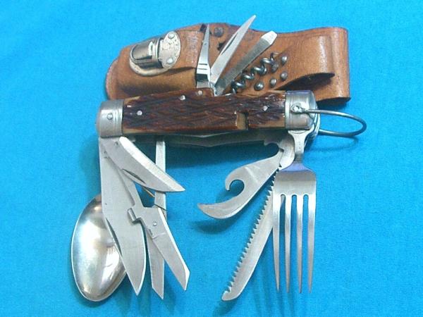 VINTAGE STELLAR JAPAN BIG JIGGED BONE HOBO FORK SPOON CAMP CAMPING FOLDING POCKET KNIFE KNIVES OLD VINTAGE STELLAR JAPAN BIG JIGGED BONE HOBO FORK SPOON CAMP CAMPING FOLDING POCKET KNIFE KNIVES OLD