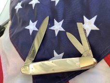 *PROTOTYPE *2000 Bulldog Brand Anno Domini Angelo Saxon Whittler w Fiery Mother of Pearl Handles