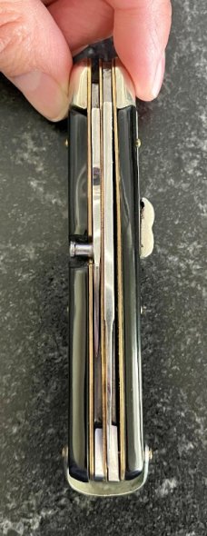 Begon Rocker Button Switchblade Knife, Made In France, Camper Multi Tool Knife, Unused 