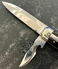 Begon Rocker Button Switchblade Knife, Made In France, Camper Multi Tool Knife, Unused 